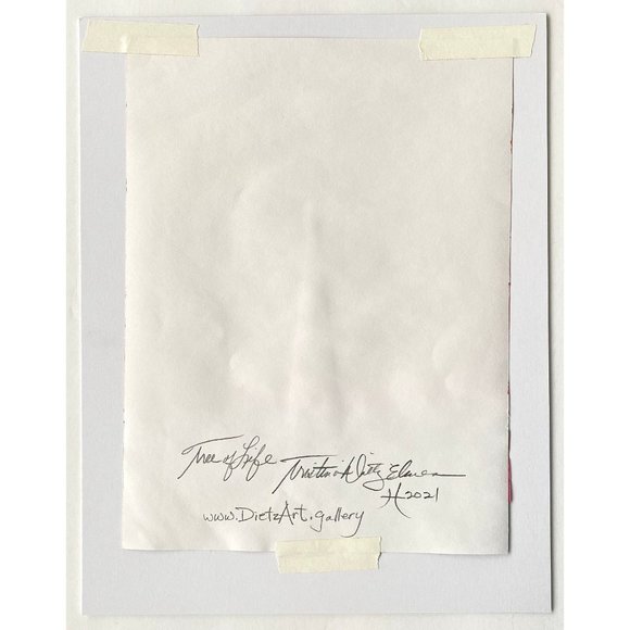 Original Art “Tree of Life” Mixed Media Artwork Acrylic Collage Painting 11"x14" - Picture 10 of 10